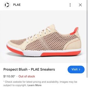 $110 Plae Prospect Minimalist Functional Sneakers Blush 7 women 5.5 men’s red